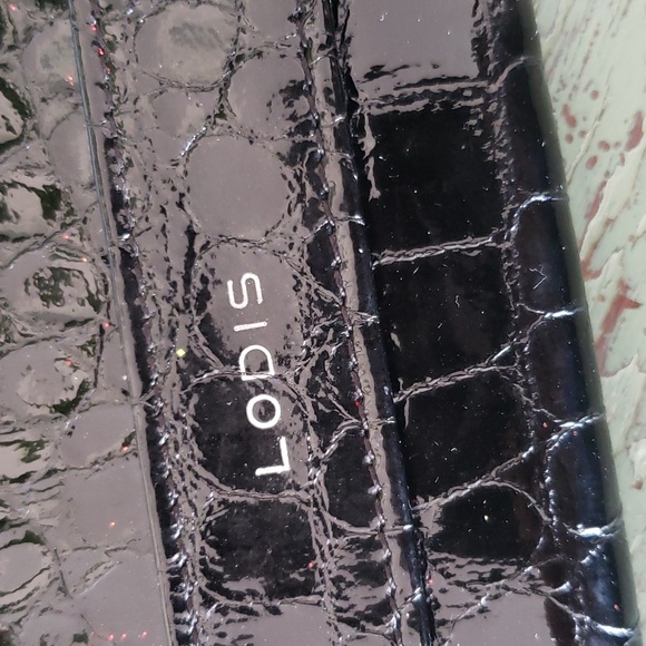 Lodis Black Faux Croc Clutch Wallet - Picture 2 of 7